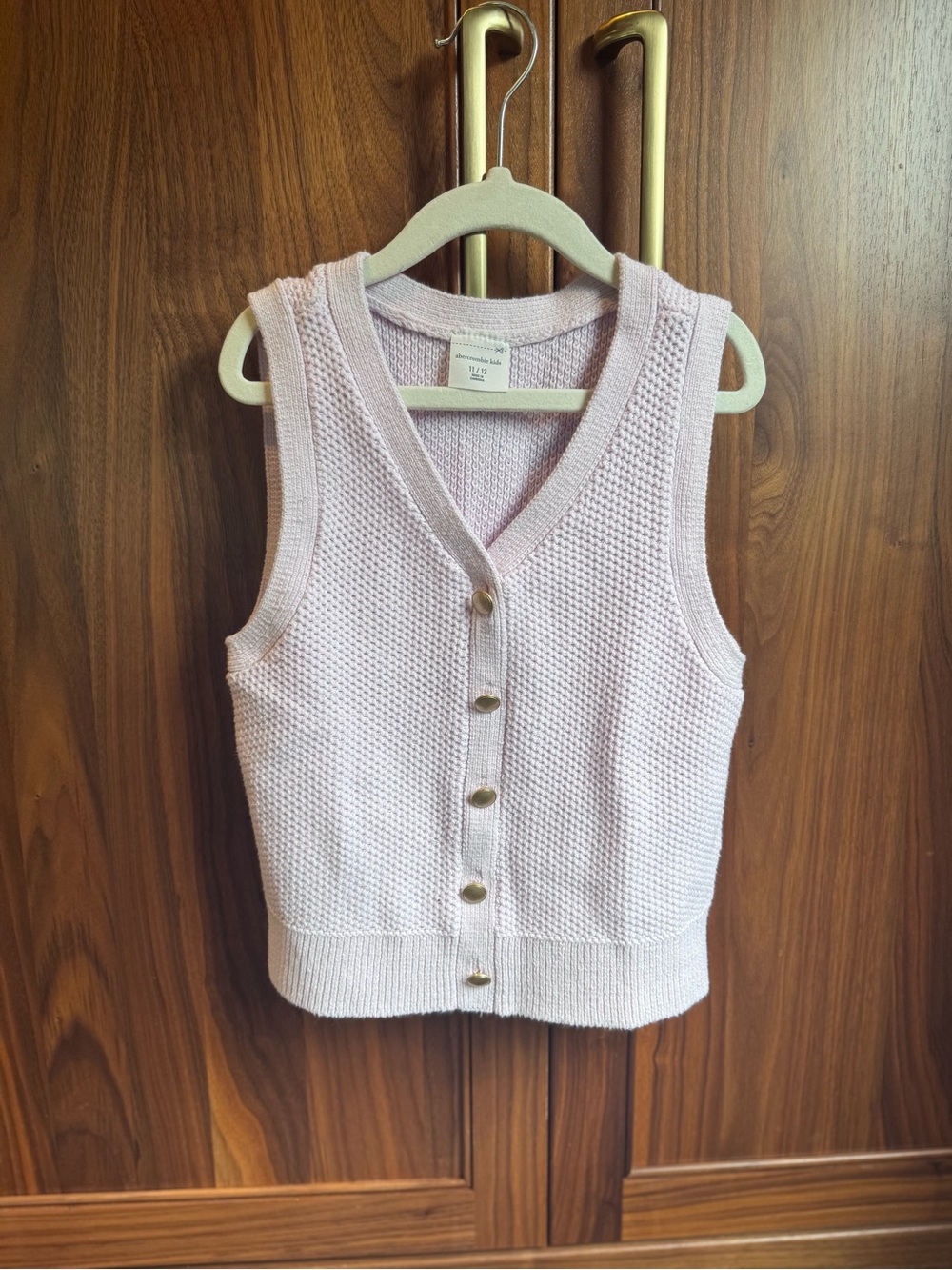 abercrombie kids Light Lavender Knit Button Vest